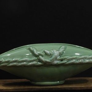 MCM Vintage Green Pottery Rope Design